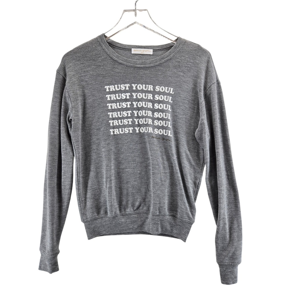 Spiritual Gangster Trust Your Soul Graphic Sweatshirt Grey Women Small Casual